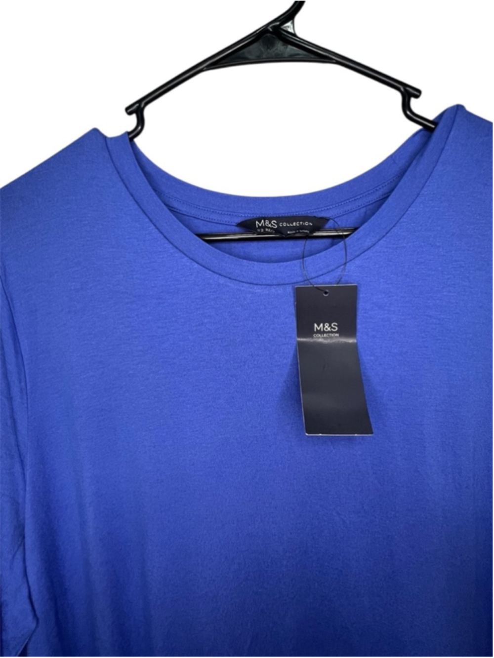 NWT M&S Collection Blue Tiered Long Sleeve Midi Dress - Picture 2 of 6